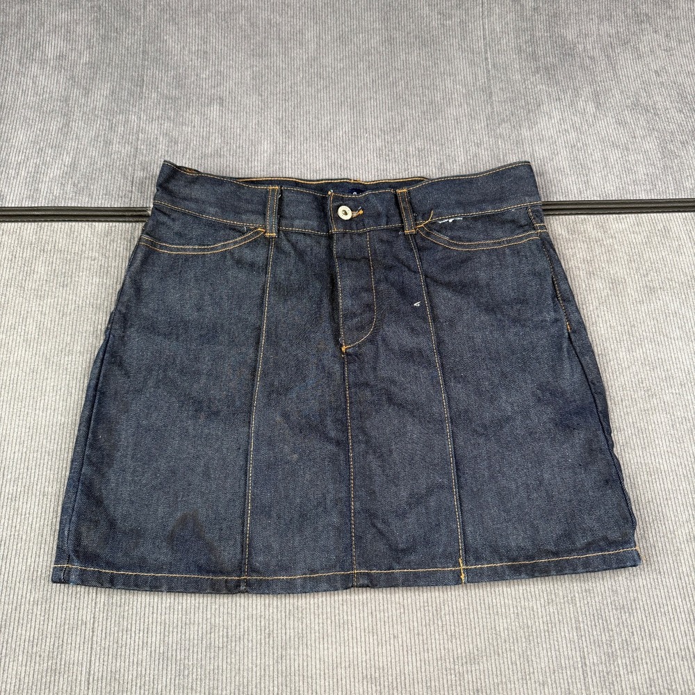 Vintage GAP Sample Denim Mini Skirt Womens 8 Dark Indigo 90s Rare